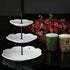Metal 3 Tier 13 Inch Cake Stand Handle Cake Plate Stand Centre Handle Fittings - Fruit Heavy Plate Handle Fittings Round Hardware Rod (Black)...