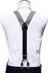 Barry.Wang Suspenders and Bow Tie Set for Men Solid Paisley Bowtie Y Shape Brace Handkerchief Cufflinks 6 Strong Clips...