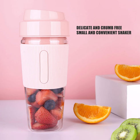 Electric Juicer Cup Mini Portable USB Rechargeable Blender Pink Mixing Bottle for Shakes Fruit Vegetables Frozen Yogurt 300ML...