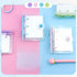 4 Pack Mini Transparent 3 Ring Binder Covers with Mini Binder Inner Paper and Pockets Clear Soft PVC Notebook Closure Loose Leaf Folder Round Ring...