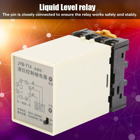 Liquid Level Relay, CJY7-GP/JYB-714 220V 50/60hz -10~40 Water Level Relay Controller with Base for Civil Construction, Water Towers, Sewage Treatm...