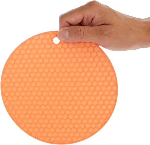 6 Pack Silicone Trivets for Hot Pots and Pans, Round Heat Resistant Multifunctional Mat for Kitchen Countertop (3 Colors, 7 Inches)...