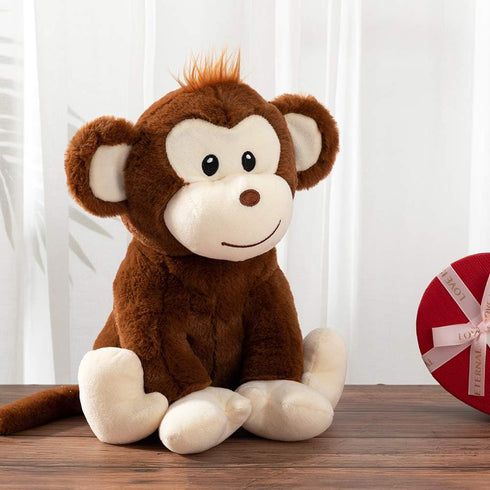 HollyHOME Plush Monkey Stuffed Animals Cute Monkey Toys Birthday Gifts for Kids 12 Inch Brown...