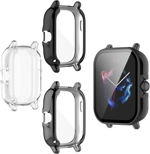 Cases Compatible with Amazfit GTS 3 Smartwatch Men Women Watch Case Soft TPU Shockproof Bumper Cover Screen Protector Case for Amazfit GTS 3 (Blac...