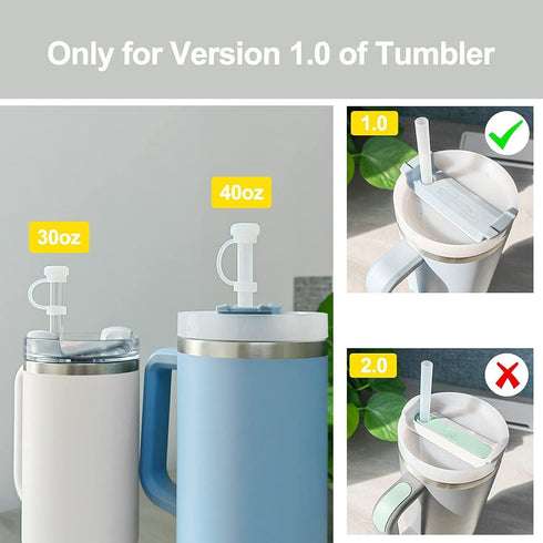 1Pc Straw Cover Suitable for Stanley Tumbler Cups All OZ,Straw Caps for 6-10 mm Straw, Reusable Drinking Straw Covers Cap, Food-Grade Silicone Str...
