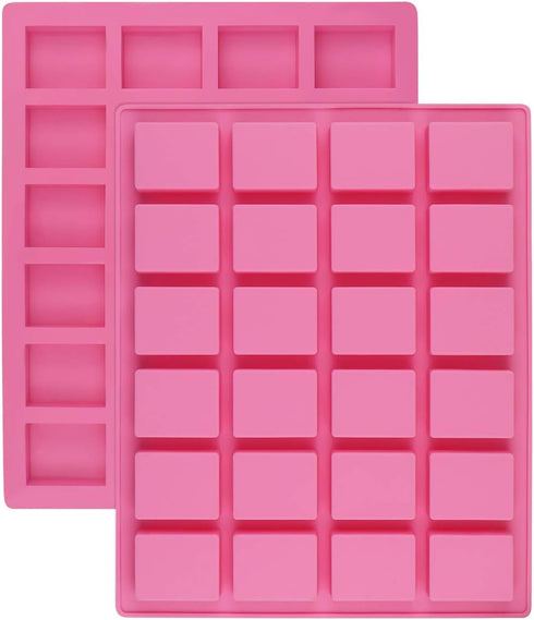 24-Cavity Rectangle Caramel Candy Silicone Molds,Chocolate Truffles Mold,Whiskey Ice Cube Tray,Grid Fondant Mould,Hard Candy Mold Pralines Gummy J...