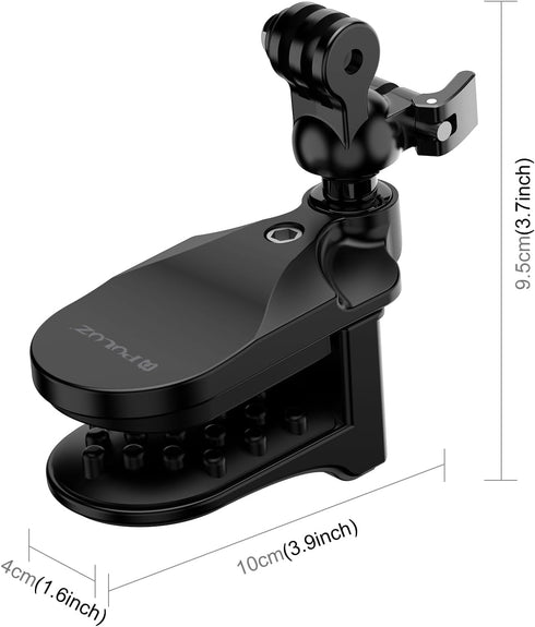 PULUZ Motorcycle Helmet Chin Clamp Mount for GoPro Hero 12, 11, 10/DJI Osmo Action 4/Insta360 X3/AKASO/SJCAM and Other Action Cameras...
