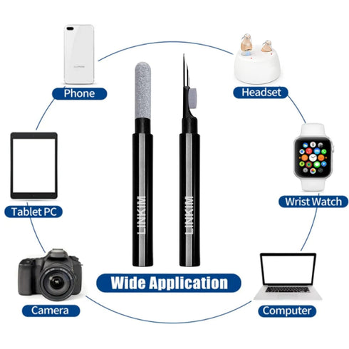 Cleaner Kit For Hearing Aid Sound Amplifier, Cleaning Pen 3 in 1 Compact Portable Multifunctional Cleaning Kits (Black)...