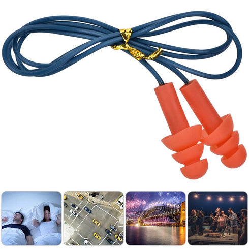 Corded Silicone Noise Reduction Ear Plugs?Metal Detectable Hearing Protection Ear Plugs?Noise Reduction Earplugs...