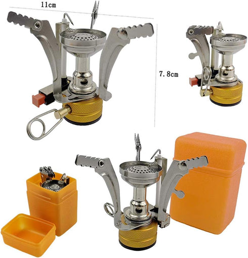 Peidesi Mini Gas Stove Outdoor Folding Tourist Burner Portable Furnace Picnic Cooking Split Stoves Cooker Gas Burner Camping Supplies for Propane ...