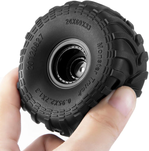 4Pcs RC Rubber Tires Super Sticky Mud Terrain Tires for 1/24 Axial SCX24 RC Crawler Car Upgrade...