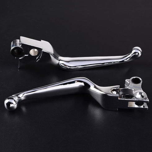 2X Chrome Brake Clutch Hand Levers Fit Harley Davidson Dyna XL Sportster 883 1200 Softail Fat Boy Road King...