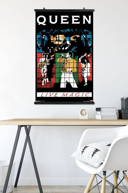 Trends International Queen - Live Magic Wall Poster, 22.375" x 34", Premium Poster & Clip Bundle...