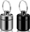 2PCS Keychain Pill Holder, Small Metal Pill Case for Travel Organization, Pocket Pill Organizer Case and Earplug Casing Box for Concerts (Black & ...