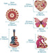 MegaPet 300pcs Assorted Wood Buttons Butterfly Guitar Cat Flat Round Heart Shaped Decorative Button Mixed Painting 2 Holes for Sewing Clothing Cra...
