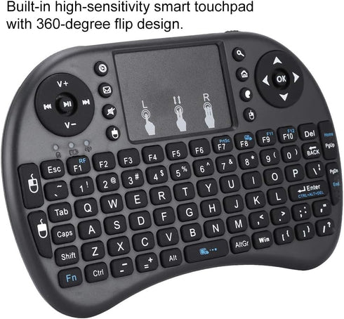 USB Mini Wireless Touch Keyboard, Portable Multifunction Wireless Keyboard with Touchpad Fit for Home Multimedia Compatible with Smart TV/TV Box/W...