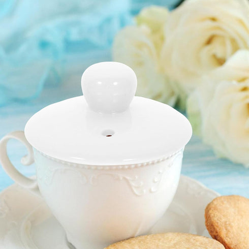 Alipis Ceramic Teapot Lids, Chinese Mug Lid Kungfu Tea Kettle Replacement Cover Tea Maker Top Lids Loose Leaf Tea Pot Top for Kitchen Teapots Acce...