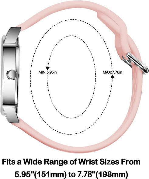 Nurse Watch for Nurse,Nursing Student,Medical Professionals,Doctors,with Pulsometer,Second Hand and 24 Hour,Soft Breathable Pink Silicone Band.Eas...