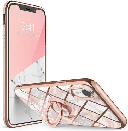 i-Blason Cosmo Snap Case Designed for iPhone XR, Slim with Built-in 360° Rotatable Ring Holder Kickstand Supports Car Mount (2018 Release) (Marble...
