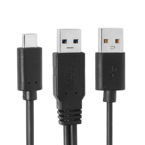 xiwai Type-C USB-C to USB 3.0 Male & USB 2.0 Dual Power Data Y Cable for Laptop & Hard Disk...