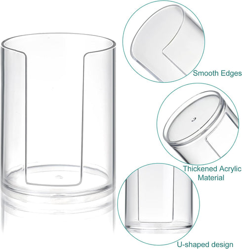 Bathroom Cup Dispenser, Disposable Mouthwash Cups Holder Fit 3oz-4oz Small Paper Cups, Clear Plastic Cup Dispenser for Bathroom Vanity Countertop ...