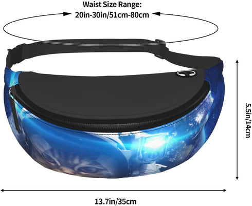 Space Cat Fashion Casual Fanny Pack Waist Bag Men Women Adjustable Belt Waist Bag For Travel Hiking Cycling Running Festival Carnival...