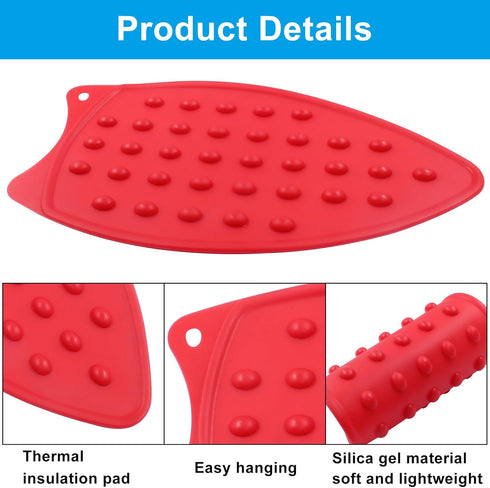 2 Pcs Silicone Iron Rest Pads Mat Iron Hot Heat Resistant Protective Pads for Ironing Board Curling Irons Flat Irons(Red)...