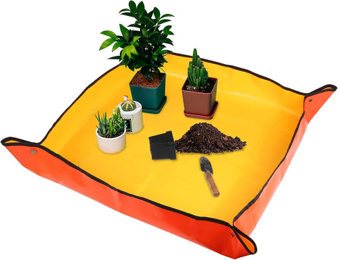 30" x 30" Large Repotting Mat for Transplanting & Potting Soil Mess Control, Waterproof Plant Potting Mat, Succulent Orchid Potting Tray for Plant...