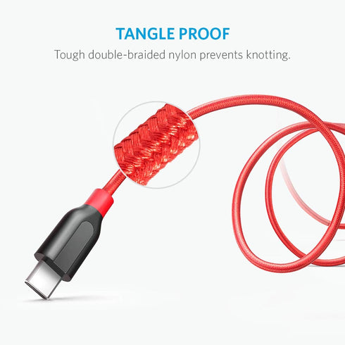 Anker USB C Cable, Powerline+ USB-C to USB 3.0 Cable (6ft), High Durability Type C Braided Charging Cable Compatible with Samsung Galaxy S10, S9, ...