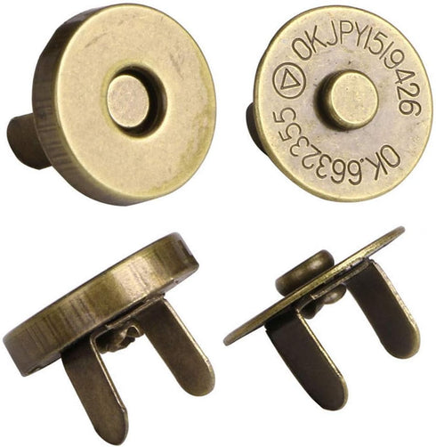 Mini Skater Magnetic Button Clasp Snaps for Sewing Craft Bag Clothing Scrapbooking No Tools Required, 6-Pack (18mm, Bronze)...