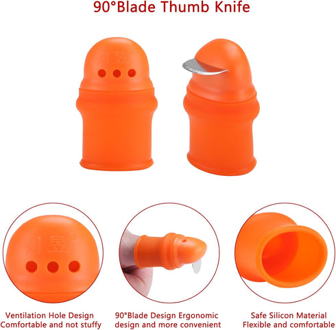 E-TING 12 Pcs Gardening Silicone Thumb Knife Harvesting Tool Finger Plant Fruit Picking Knives Separator Garden Tool...