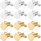 SUNNYCLUE 20Pcs Silver Cufflink Blanks Gold Round Cufflinks Brass Business Tuxedo Tray Bezel Blanks Cufflink Studs Settings for Men's Cuff Links W...
