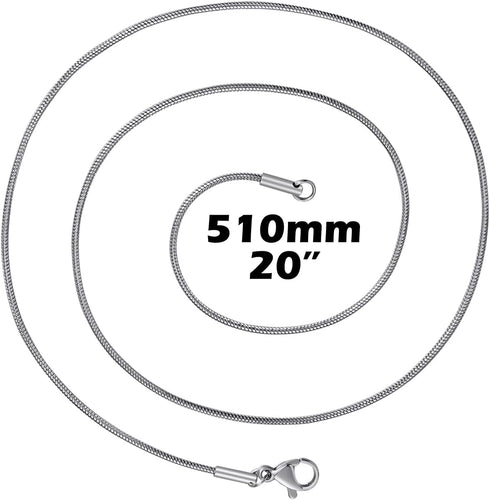 12 Pack Necklace Chains 20 Inches Stainless Steel Snake Chain Necklace with Lobster Clasps for DIY Jewelry Making, 1.2 mm...