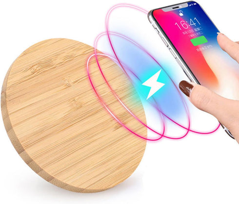Charging Pad, 15W Bamboo Charger, Fast Qi Charging Station, Compatible with Note 8, S8, S8 Plus, S7, S7, S6, S6, S10, S10e, S9, S8, G7...