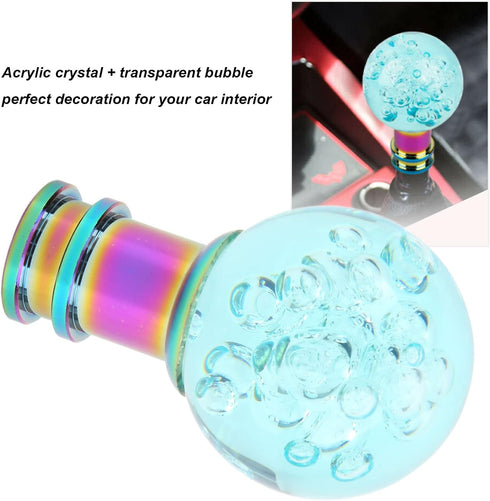 Keenso Gear Shift Knob, Gear Shift Knob with M8 M10 Adapter Universal Acrylic Transparent Bubble Shifter Head Car Styling Accessories for Cars (Li...