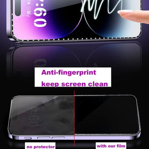 2PCS Glitter Privacy Screen Protector suit for iPhone 12/iPhone 12 Pro, Anti-spy Diamond Bling Shiny Shine on Night Sparkling Tempered Glass Suit ...