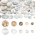 PH PandaHall 100pcs Natural Shell Buttons, 2-Hole Sewing Buttons 10/12/15/20/25mm Round Shell Buttons Craft Seashell Buttons for Cloth Coats Suits...