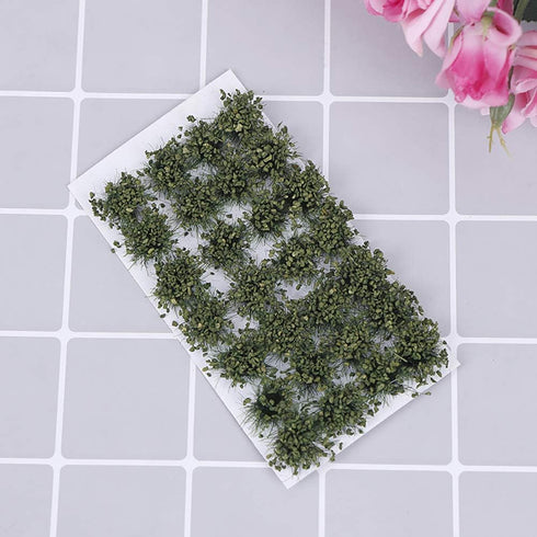28 Pcs Green Bushy Tufts Lowland Shrubs Tuft Terrain Model Kit Static Scenery Model DIY Miniature for Train Landscape Railroad Scenery Sand Milita...