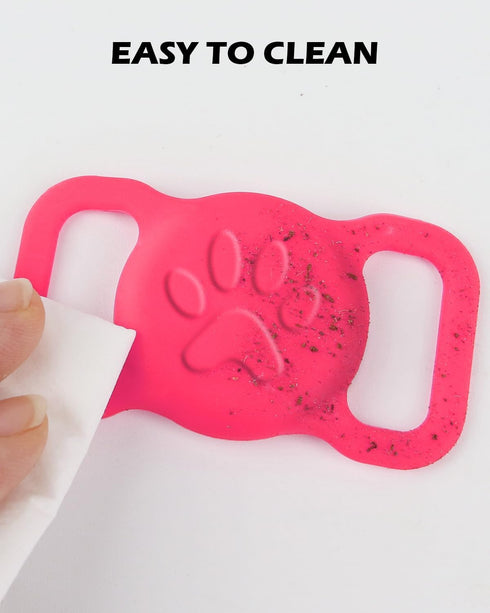 Dynmeow 1 Pack Airtag Dog Collar Holder, Stretchy Silicone Airtag Holder for Dog and Cat Collar, Anti-Lost Dog Airtag Holder Compatible with 3/4 a...