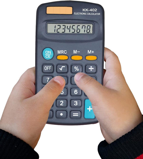 Basic Calculator Dual Power 8 Digit Desktop Calculator (Black,Set of 5)...