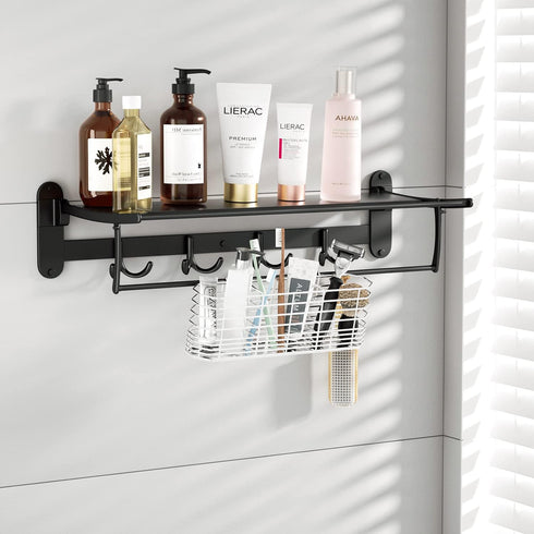 JAQ Utensil Holder for Sink, Sus304 Stainless Steel Rust Free Silverware Cutlery Flatware Holder Rack Organizer with Hooks for Dish Drying Rack Si...