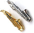 Saxophone Tie Clips Sax Tie Bar Tacks Mens Silver Golden Tone Music instrument Tie Clasps Musician Gifts...