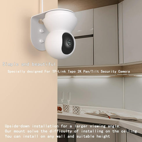 Aluminum Wall Mount Compatible with TP-Link Tapo C210 C200 Pan Tilt Security Camera for Baby Monitor, Allows The Best Range of Camera Motion witho...