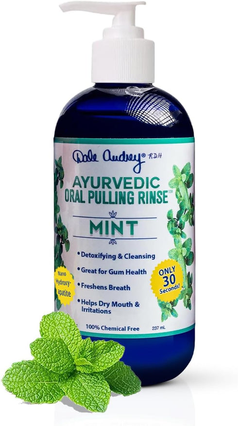 Ayurvedic Nano Hydroxyapatite Oil Pulling for Teeth and Gum | Refreshing Cinnamon and Mint Flavored Organic Mouthwash Oral Rinse | Teeth Whitening...