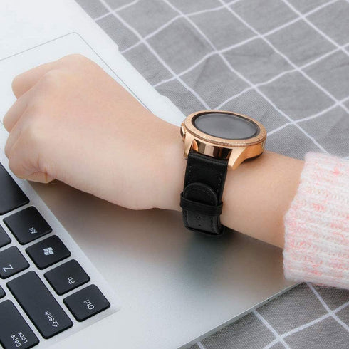 Leather Bands Compatible for Samsung Galaxy Watch 7 FE 6 5 4 Band 40mm 44mm, Watch 5 Pro 45mm/ 6 4 Classic 42mm 46mm 43mm 47mm/Active 2, 20mm Comf...