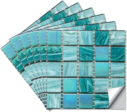 25Pcs Self-adhesive Mosaic Tile transfer for Home Decor, Peel and stick Tile Decal, Water-proof Backsplash Tile Sticker for Kitchen Bathroom,4x4in...