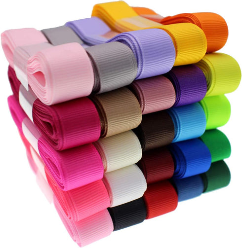 Jesep 100 Yards 5/8" Soild Grosgrain Ribbon Boutique Gift Wrapping Package Ribbon, DIY Crafts Bow Hair Headband Accessories Assorted Ribbon (5/8" ...