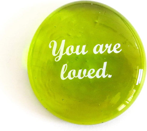 Lifeforce Glass Encouragement Stones, Motivational and Inspirational Quotes and Sayings on Translucent and Opaque Glass Stones, Set of 6...