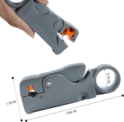 2 Pieces Coax Coaxial Cable Stripper Cutter Tool for for RG6 RG11 RG58 RG59, Cable Stripper Cutter, Rotary Coax Coaxial Cable Stripper Cutter Tool...