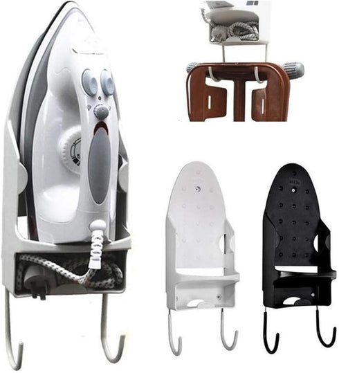 Ironing Board Hanger Wall Mount Electric Iron Holder Household Bathroom Shelf Holder Rack Electric Iron Holder - for Max 5.2 inch Width(Black)...